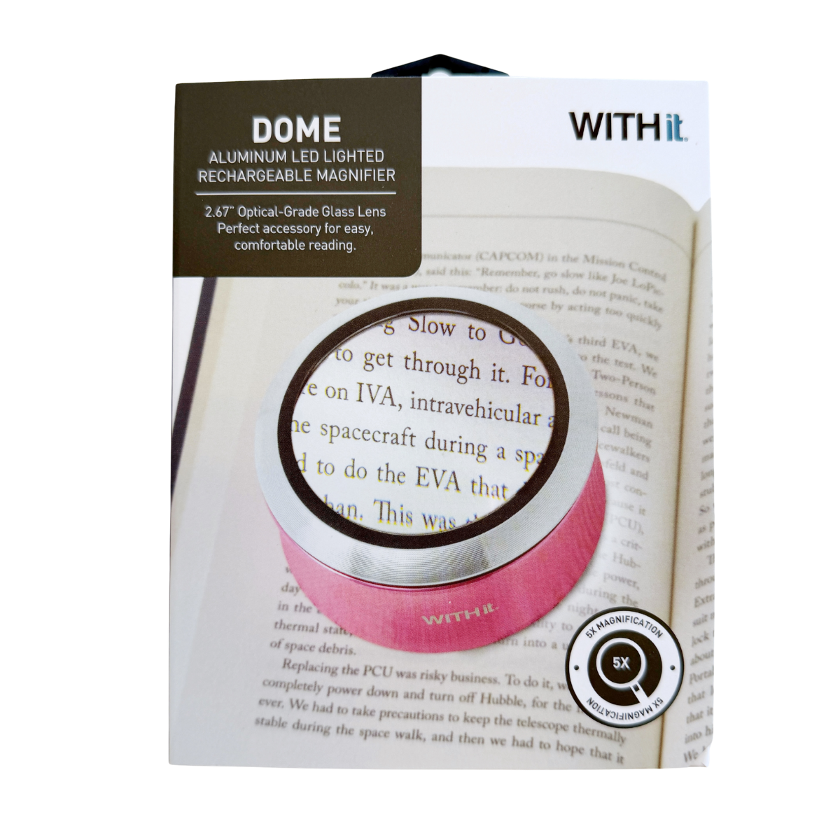 Lighted Dome Magnifier Pink
