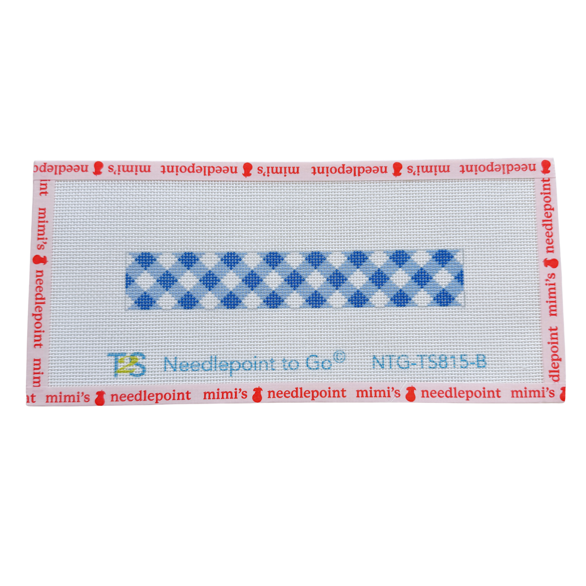 Blue Gingham Key Fob