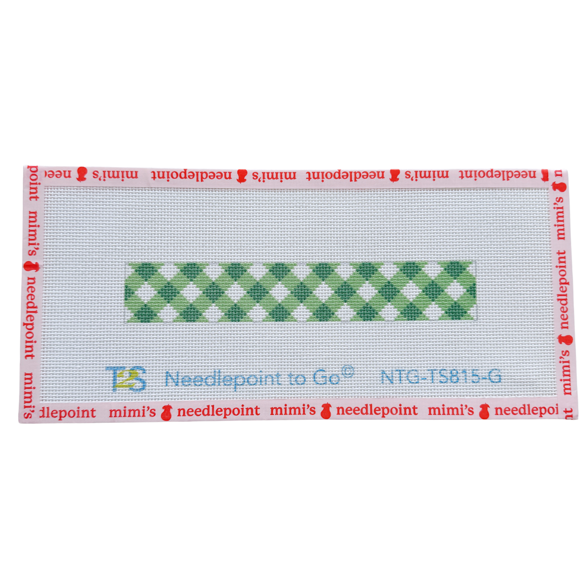 Green Gingham Key Fob