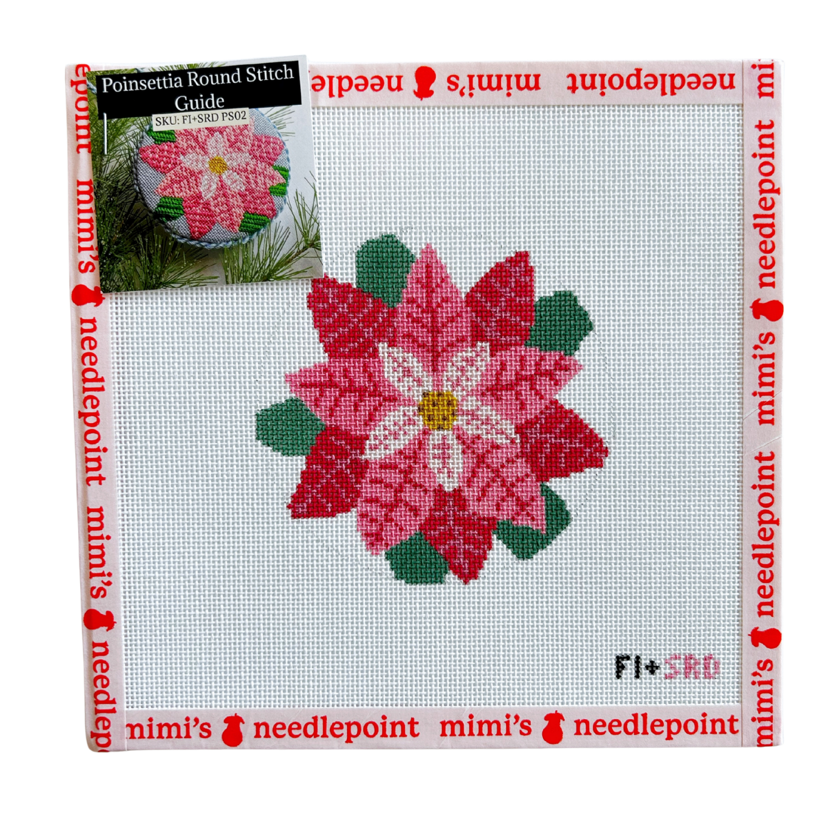 Poinsettia Round Ornament