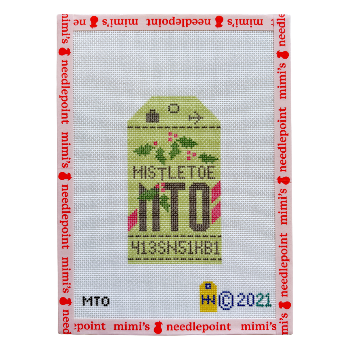 Mistletoe Retro Travel Tag