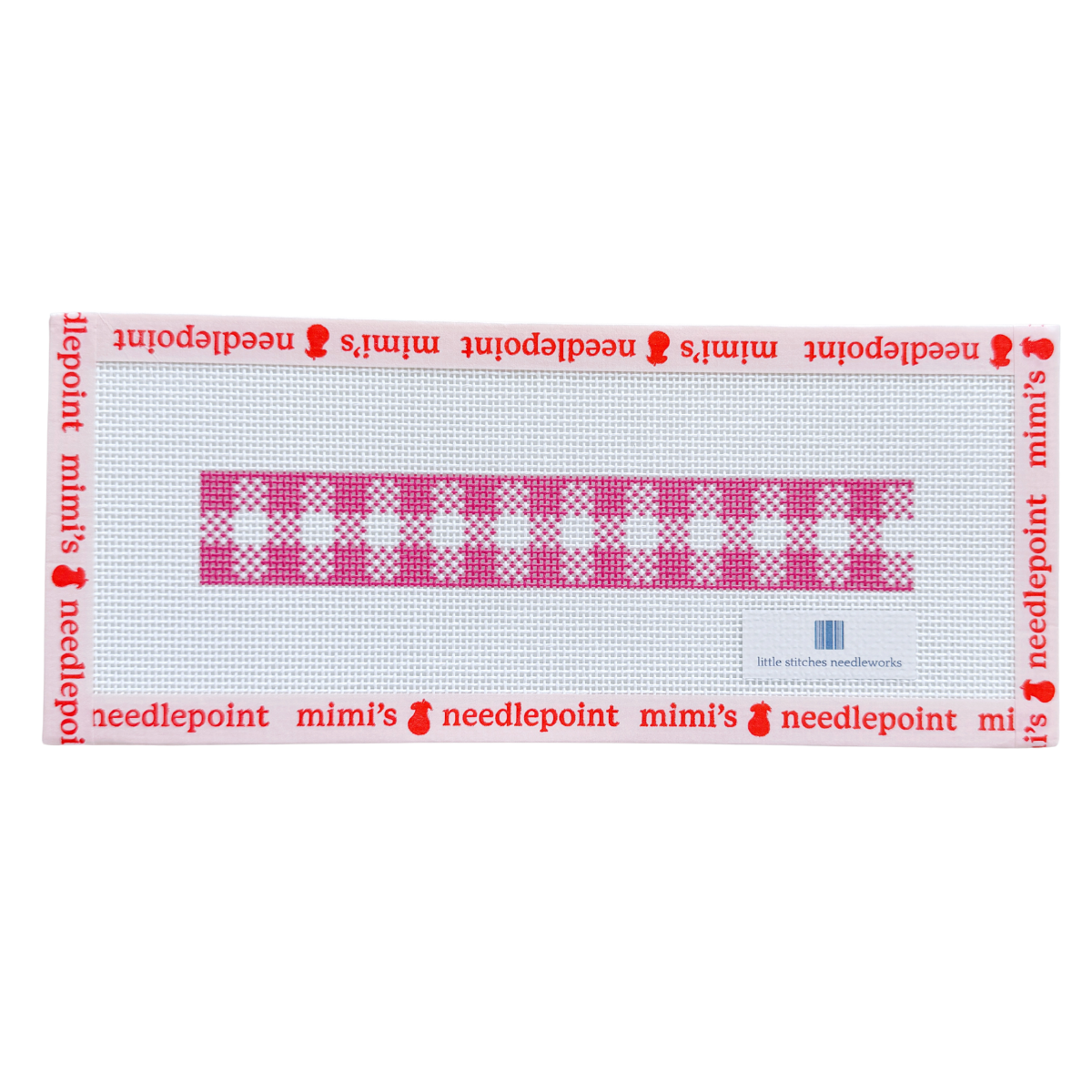 Woven Gingham Keyfob Pink