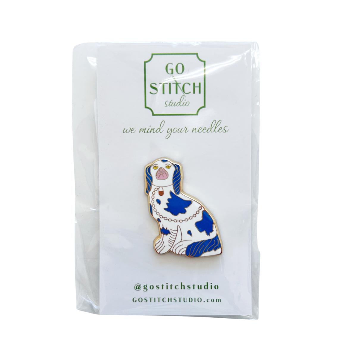Blue Staffordshire Dog Needle Minder
