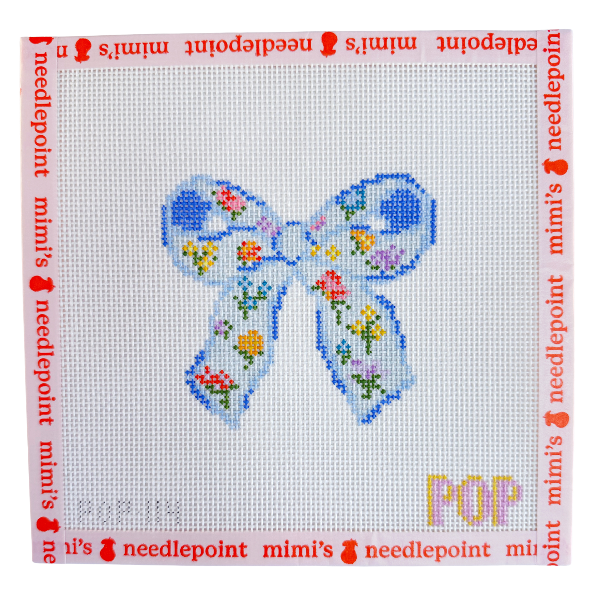 Floral Print Bow Blue