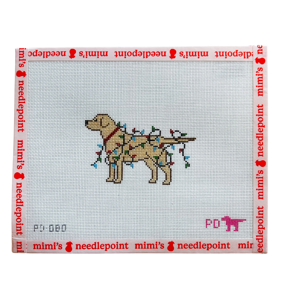 Christmas Lights Yellow Lab