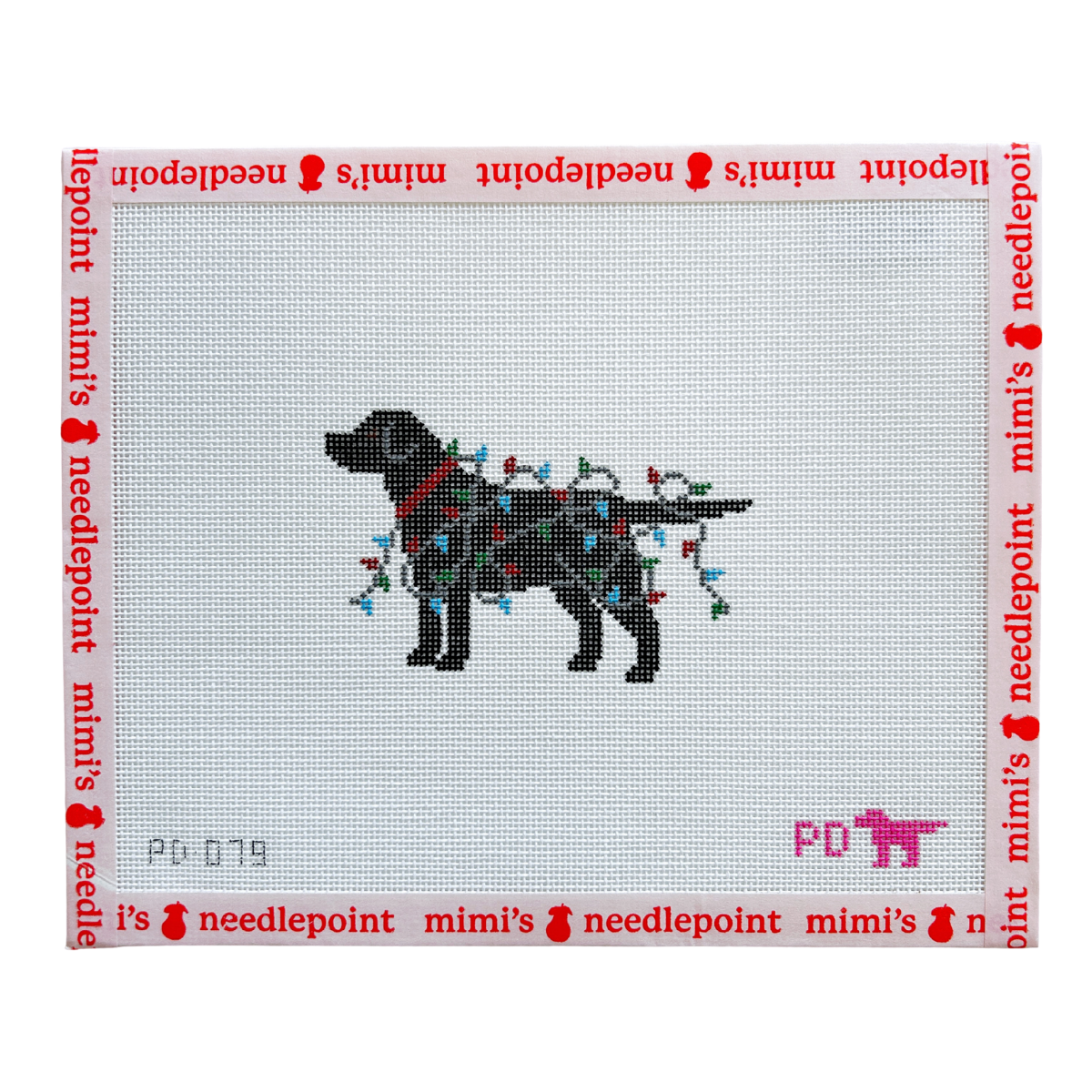 Christmas Lights Black Lab