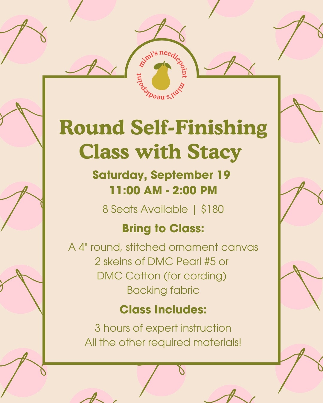 Round Self-Finishing Class with Stacy | September 19