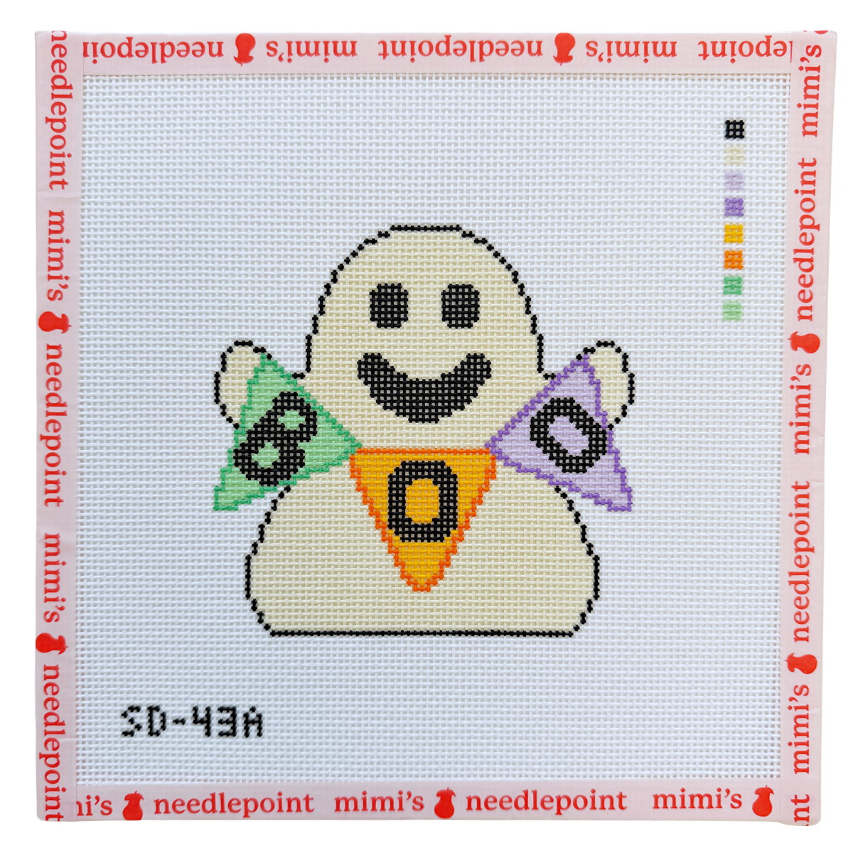 Ghost with Multi-Color Boo Flag Sign - 13 Mesh