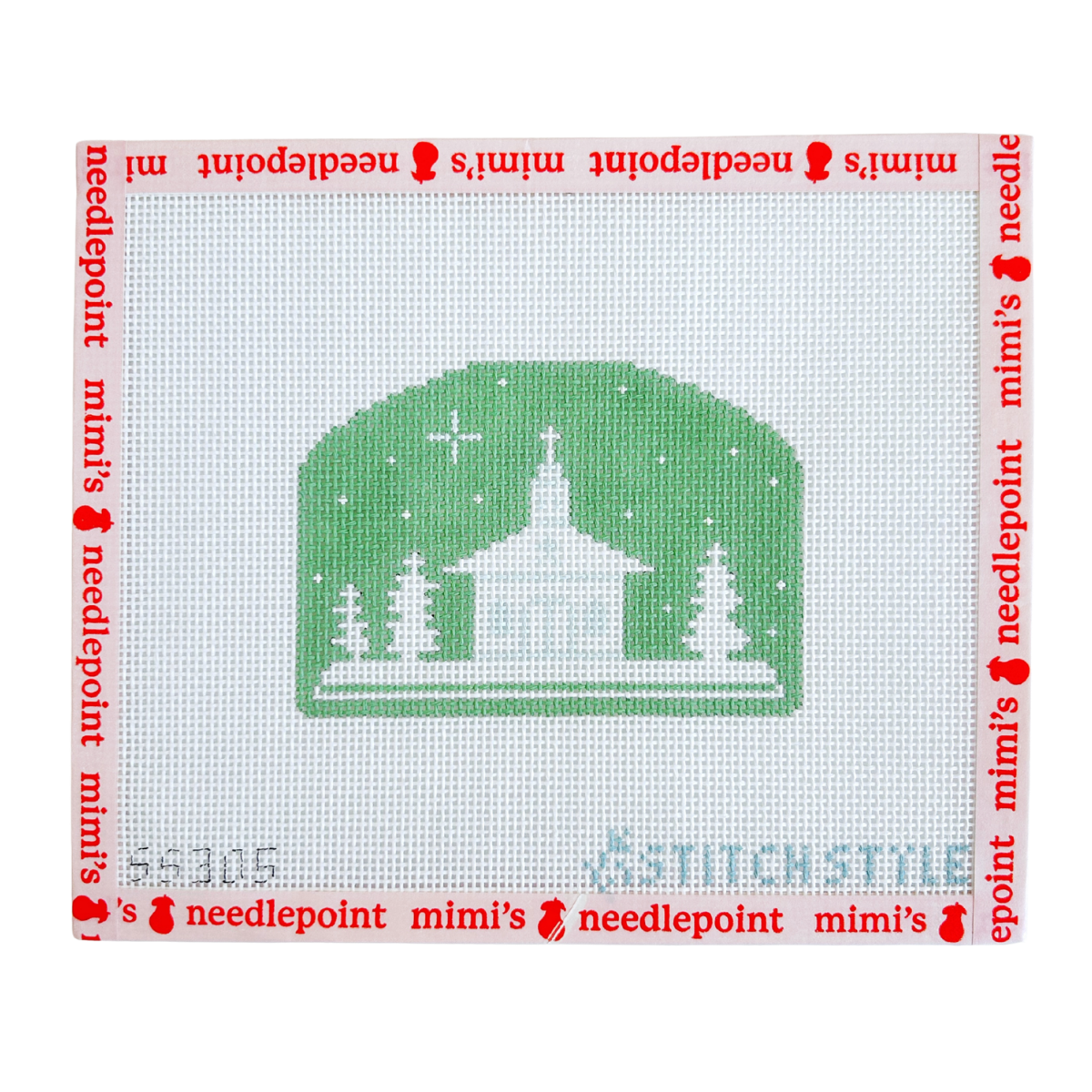 Mint Green Church Silhouette in Forest