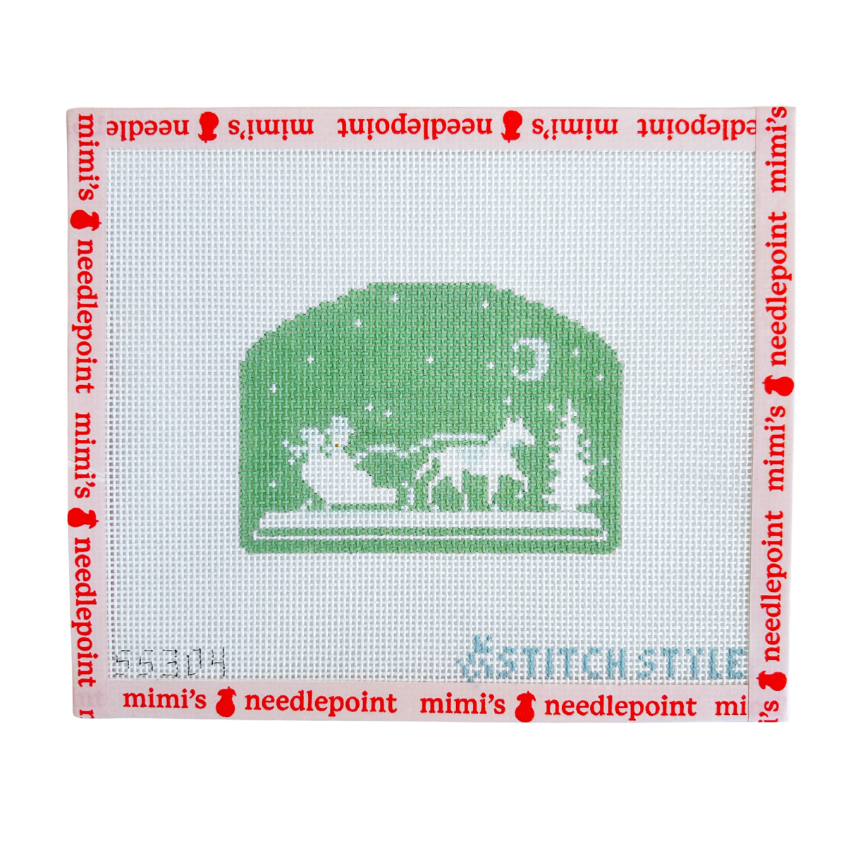 Mint Green Horse Drawn Carriage Silhouette in Forest