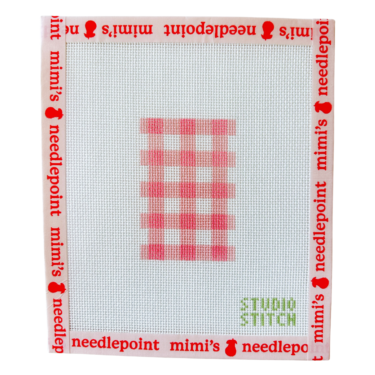 Pink Gingham Luggage Tag