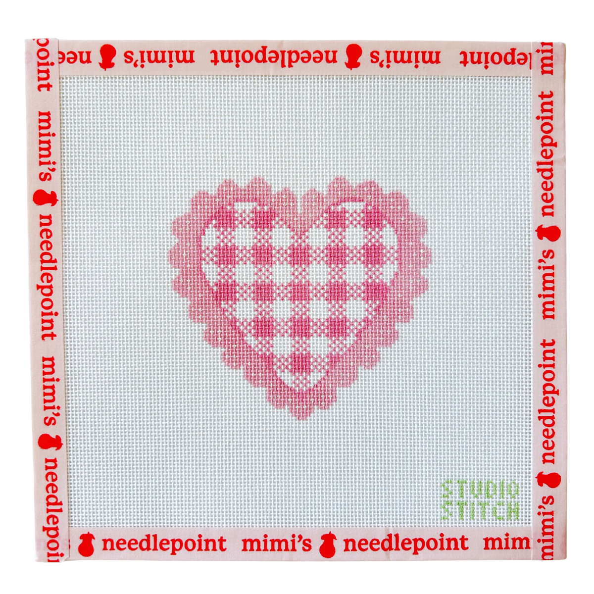Gingham Scalloped Heart