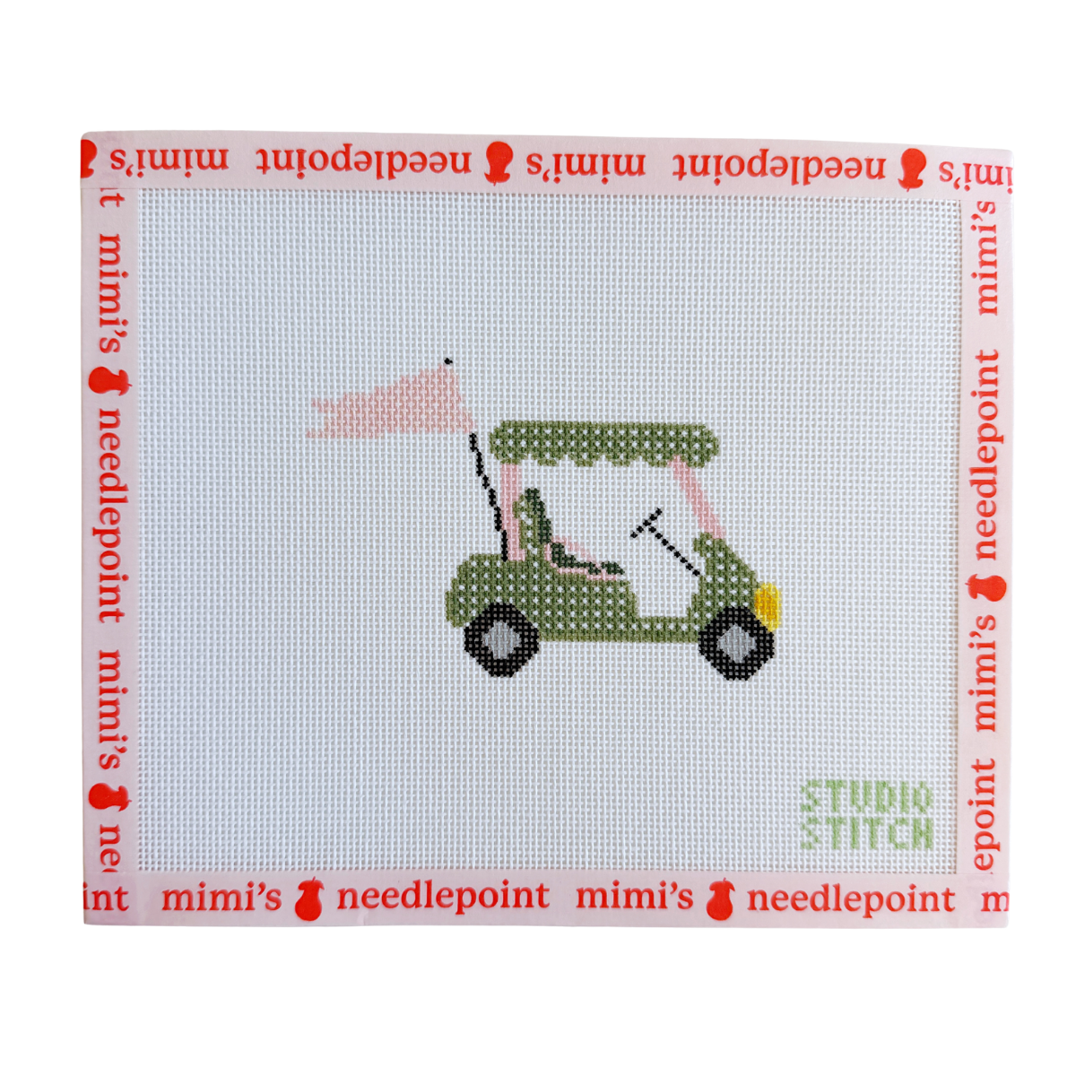 Pink and Green Golf Cart