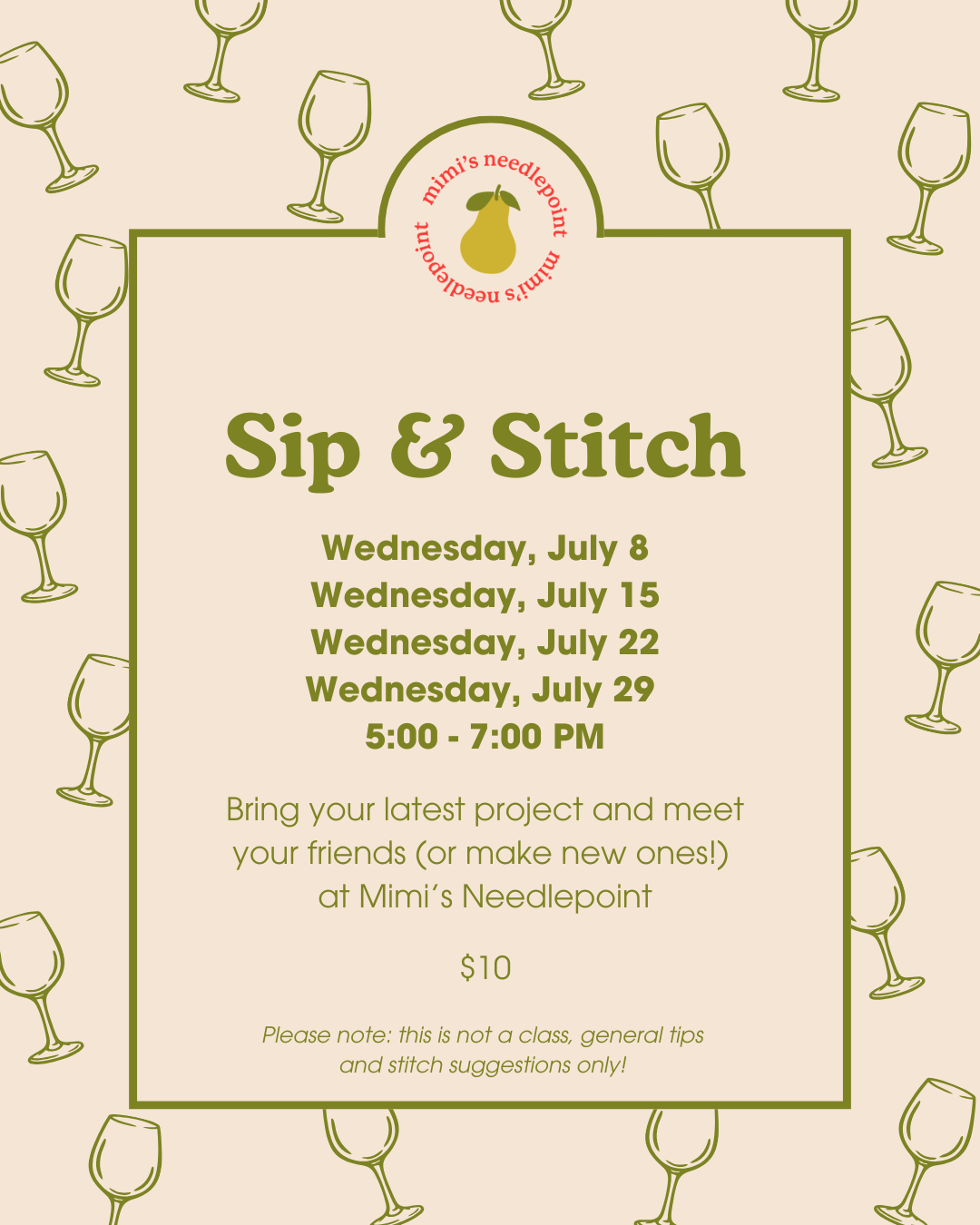 Sip & Stitch | July 2026