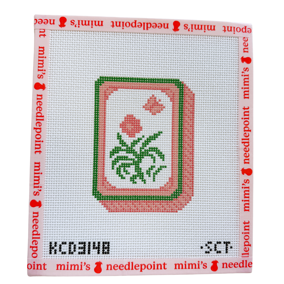 Orange Mahjong Flower Tile