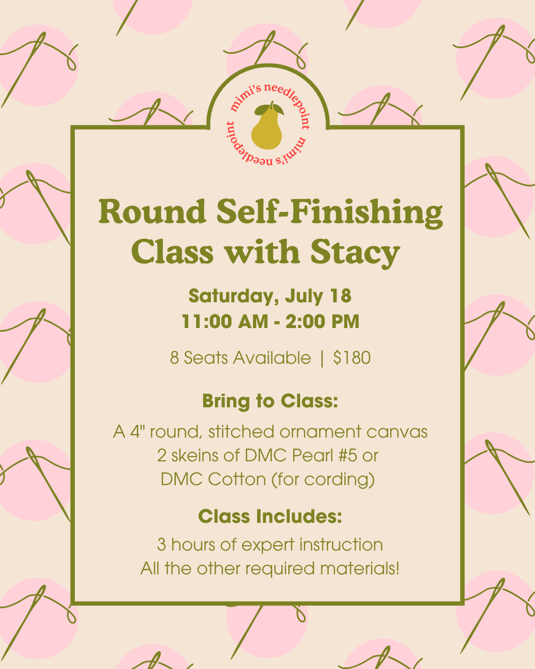 Round Self-Finishing Class with Stacy | July 18