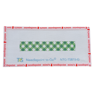 Green Gingham Key Fob