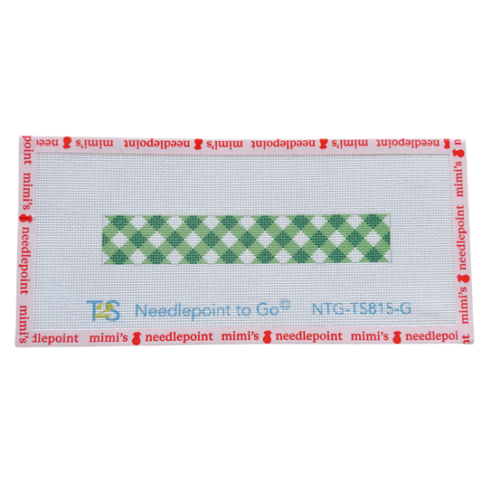 Green Gingham Key Fob