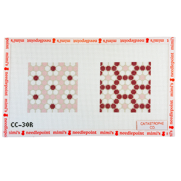 Bistro Tiles Daisy Coaster Duo Red