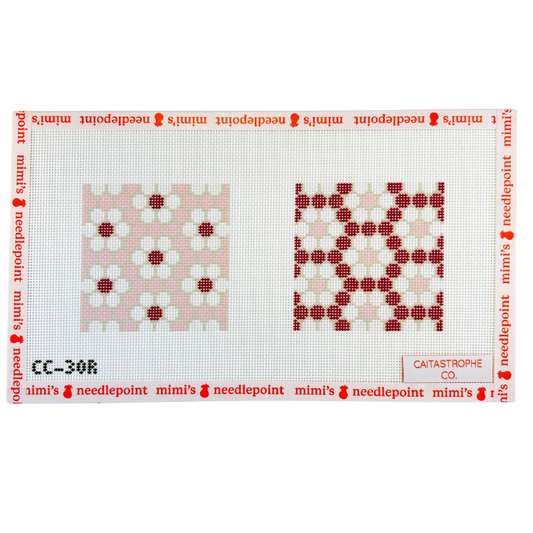 Bistro Tiles Daisy Coaster Duo Red