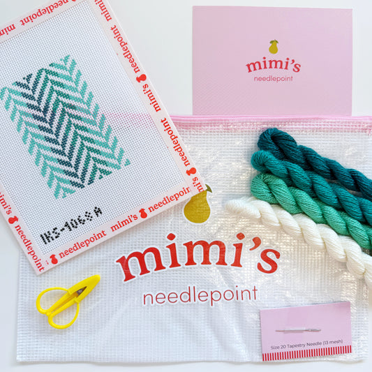 Herringbone Passport Cover Turquoise Intermediate Kit