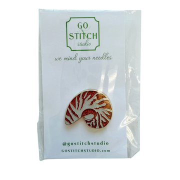 Nautilus Shell Needle Minder with Glitter