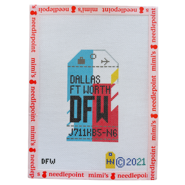 Dallas Fort Worth Retro Travel Tag