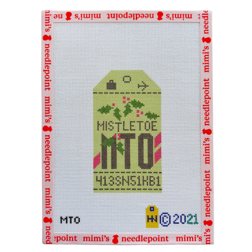 Mistletoe Retro Travel Tag