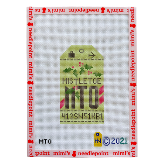 Mistletoe Retro Travel Tag