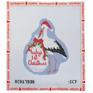 Baby's First Christmas Blue Stork