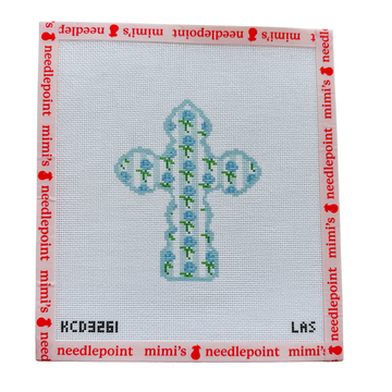 Blue Hydrangea Strip Cross