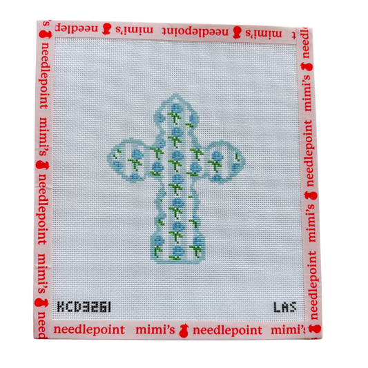 Blue Hydrangea Strip Cross