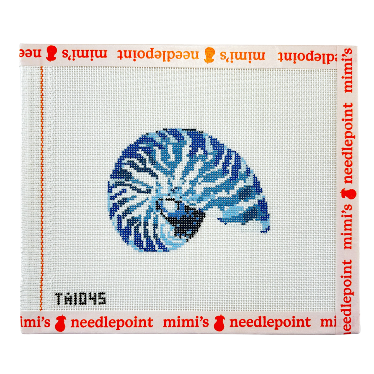 Micro Needlepoint Shell Pattern Mini Nautilus Blue – Mimi's Needlepoint