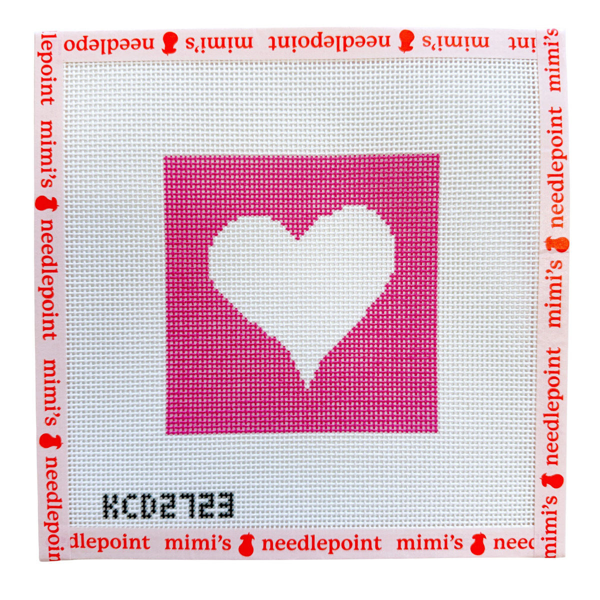 White Heart Pink Background Square