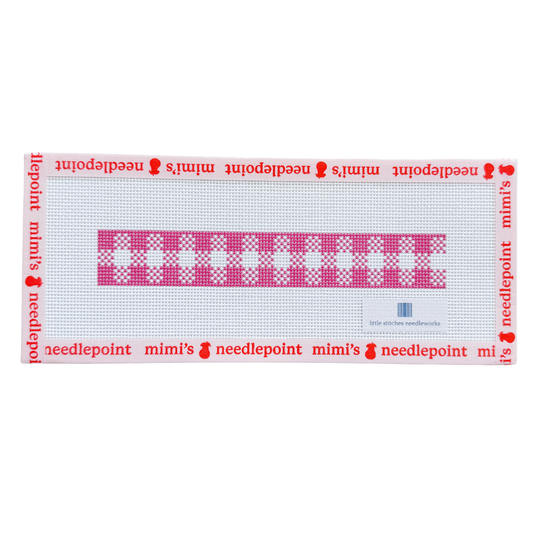 Woven Gingham Keyfob Pink
