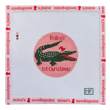 Alligator Baby's First Christmas - Pink