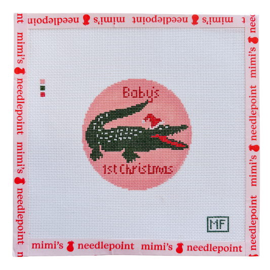 Alligator Baby's First Christmas - Pink