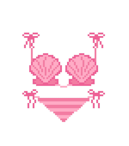 Pink Seashell Bikini Chart for Charity *Digital Download Only*