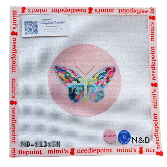 Art by Sara Kay x Nash & Daughters - Butterfly Needlepoint Canvas