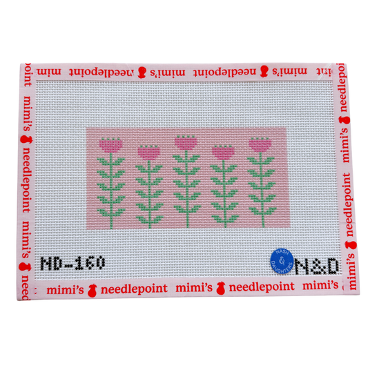 Pink & Green Block Print Flower