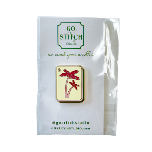 Pink Palm Tree Mahjong Needle Minder