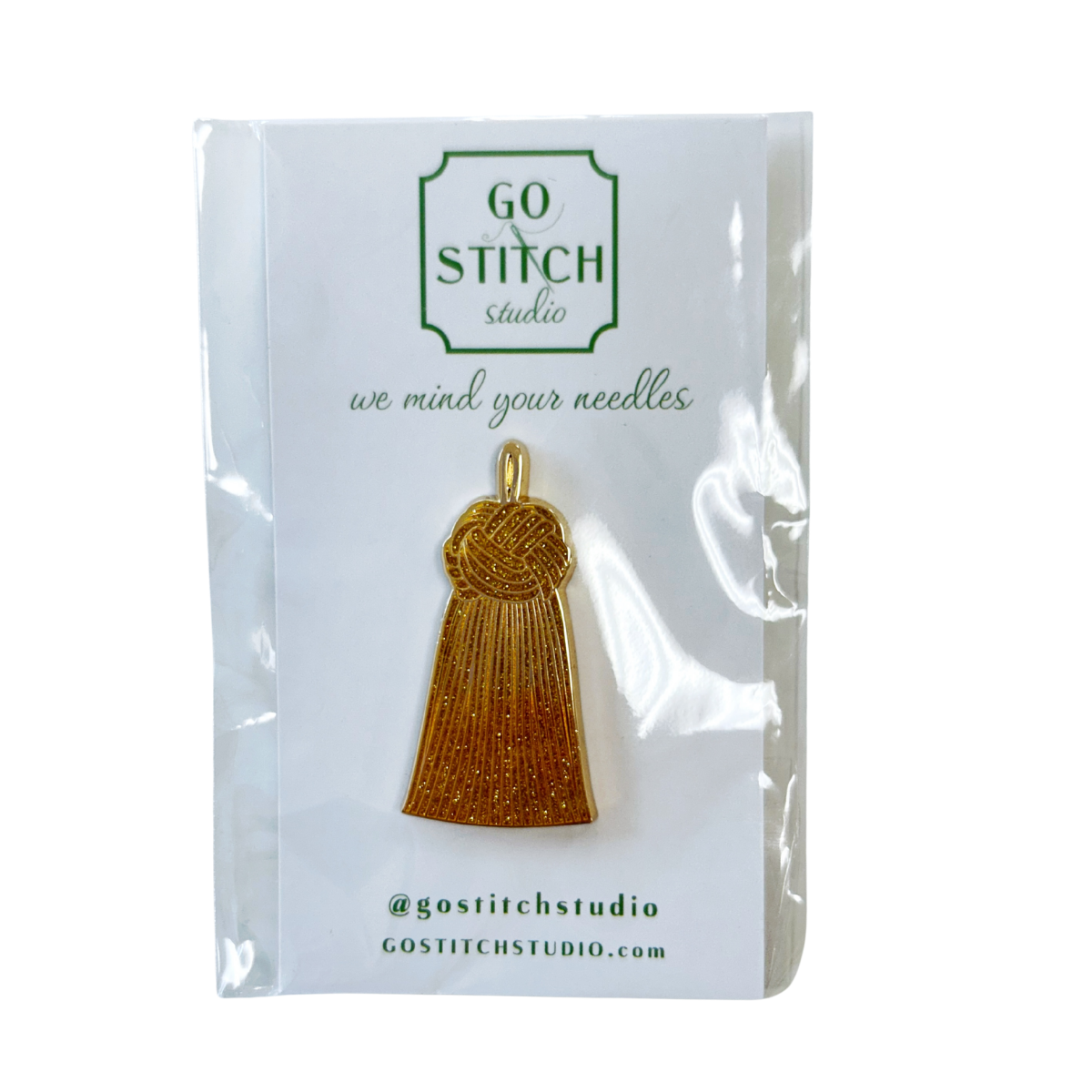 Gold Glitter French Knot Tassel Needle Minder