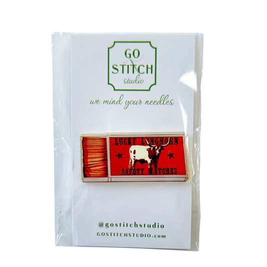 Lucky Longhorn Matchbox Needle Minder