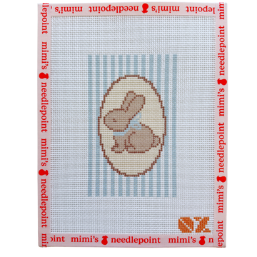 Blue Bunny Striped Oval