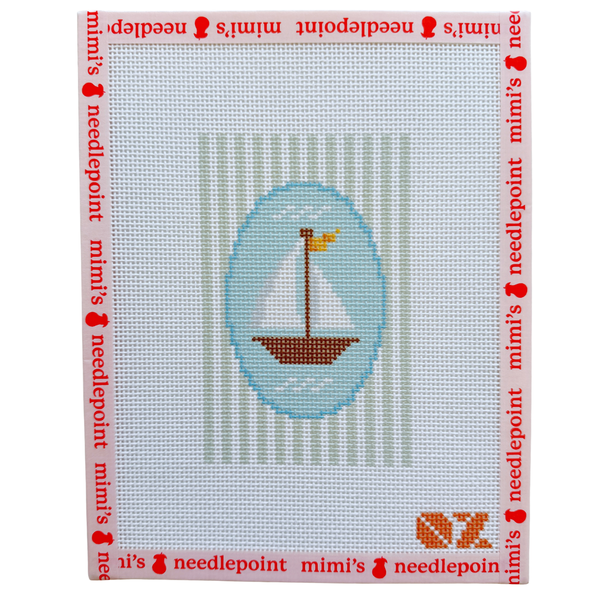 Sailboat Striped Oval