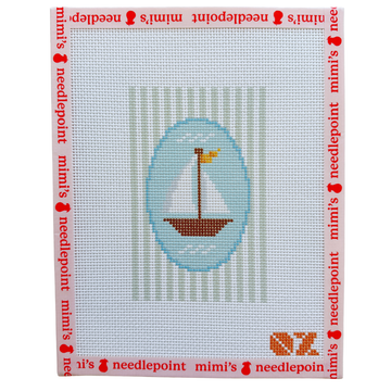 Sailboat Striped Oval