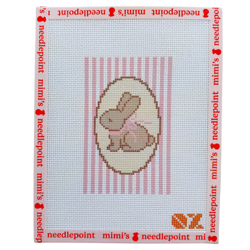 Pink Bunny Striped Oval