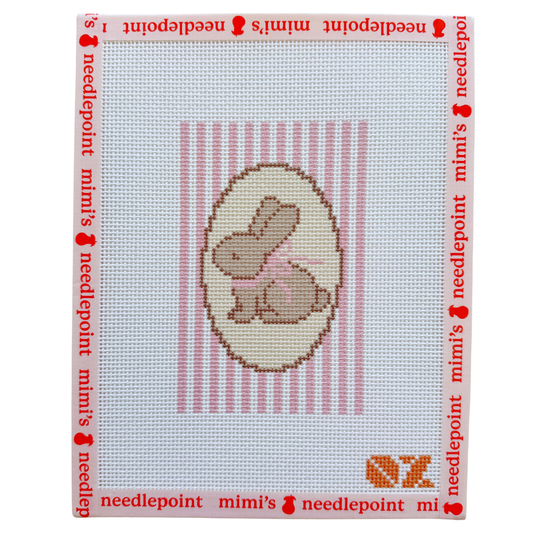 Pink Bunny Striped Oval