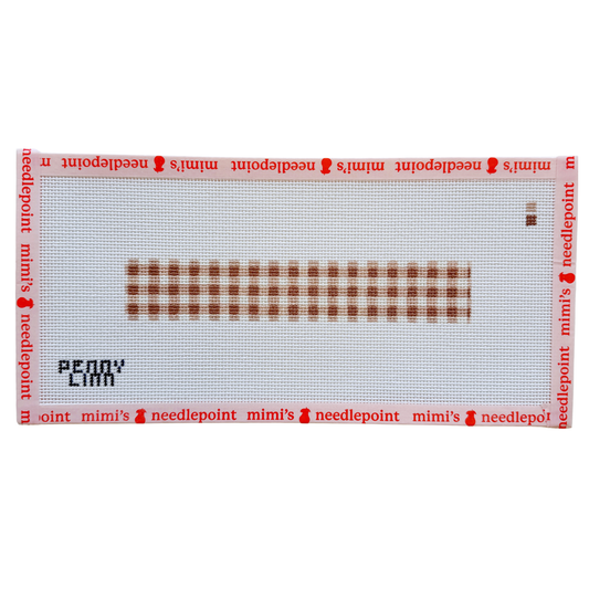 Large Gingham Key Fob - Beige