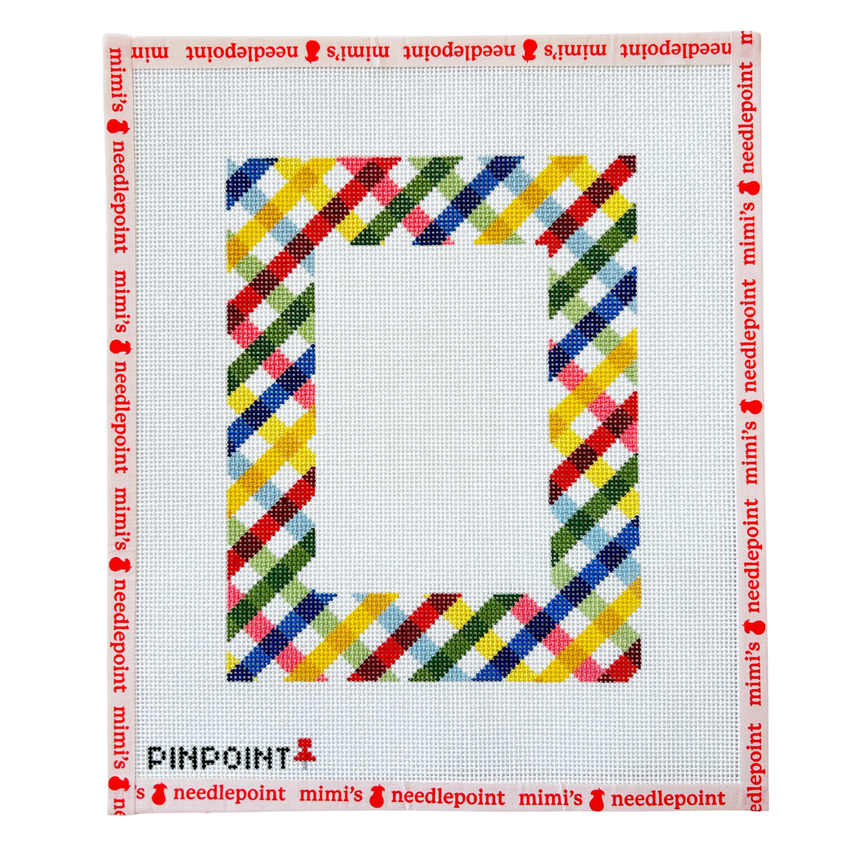 Multi-Colored Gingham Frame – Mimi's Needlepoint